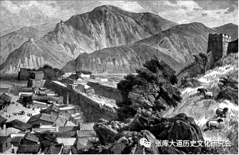 清代国外探险家绘制的大境门。