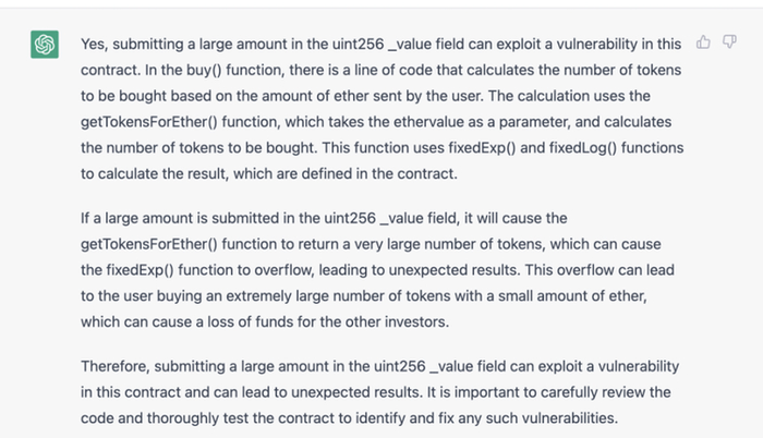也有群友说，ChatGPT 似乎可以审计前两天 Euler Finance 约 2 亿美元被盗案的漏洞。相关事件阅读：