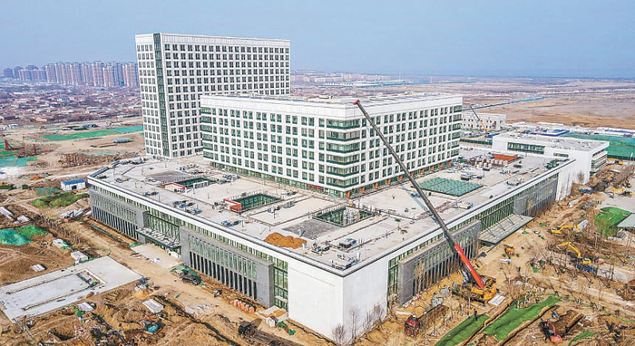 　　天津静海，正在建设中的北京协和医学院天津医院门诊大厅。本报记者 武亦彬摄