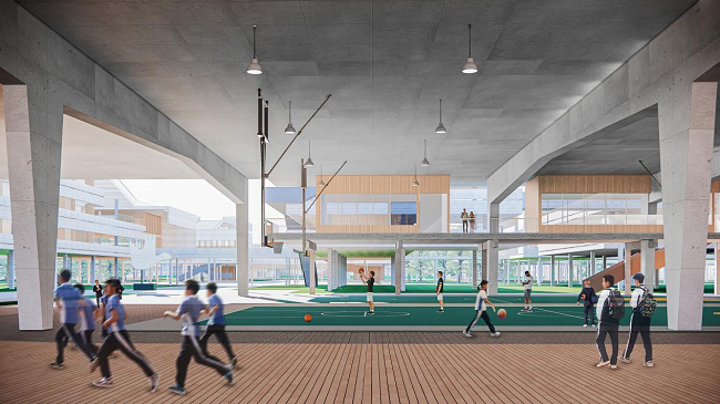 　　→ 多元共享文体公园，及全天候的运动场 ©AG汇创