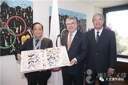    韩美林先生与国际奥委会主席巴赫 国际奥委会副主席于再清