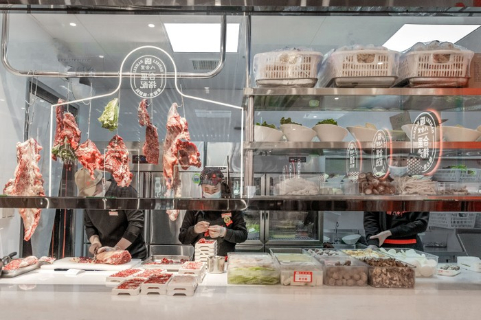 ▲八合里明档现切牛肉，餐厅供图