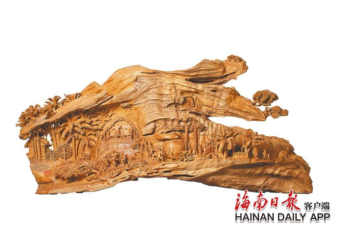 　胡敬阳作品《黎寨风情》。受访者供图