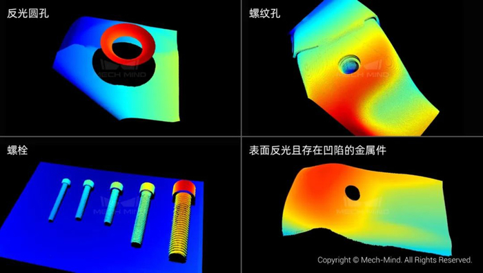 Mech-Eye UHP-140 @ 0.3m，点云颜色按高度渲染