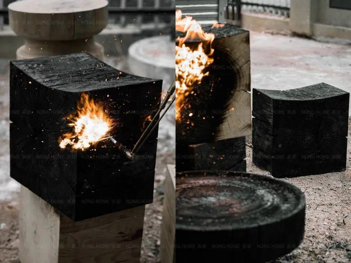 　　弄居侘寂风碳化茶凳