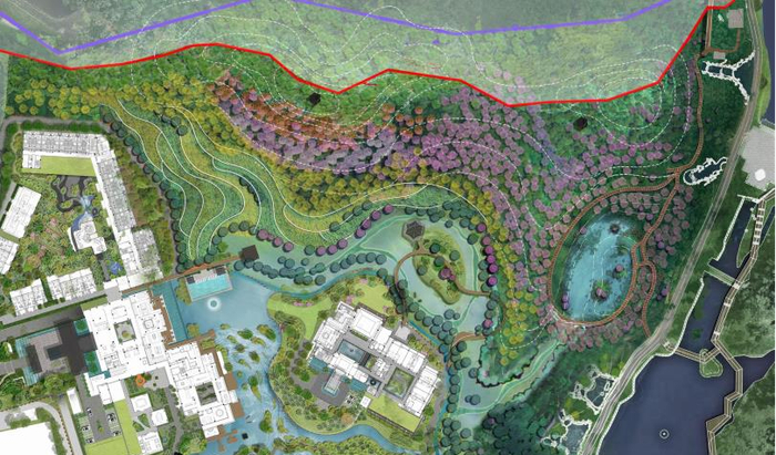 ▲香山湖公园意向改造区域平面布置图