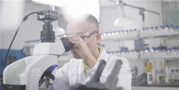 　　溪木源研发人员在实验室工作