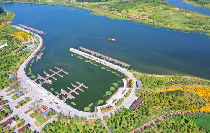 俯瞰北运河香河段中心码头。（资料图片）