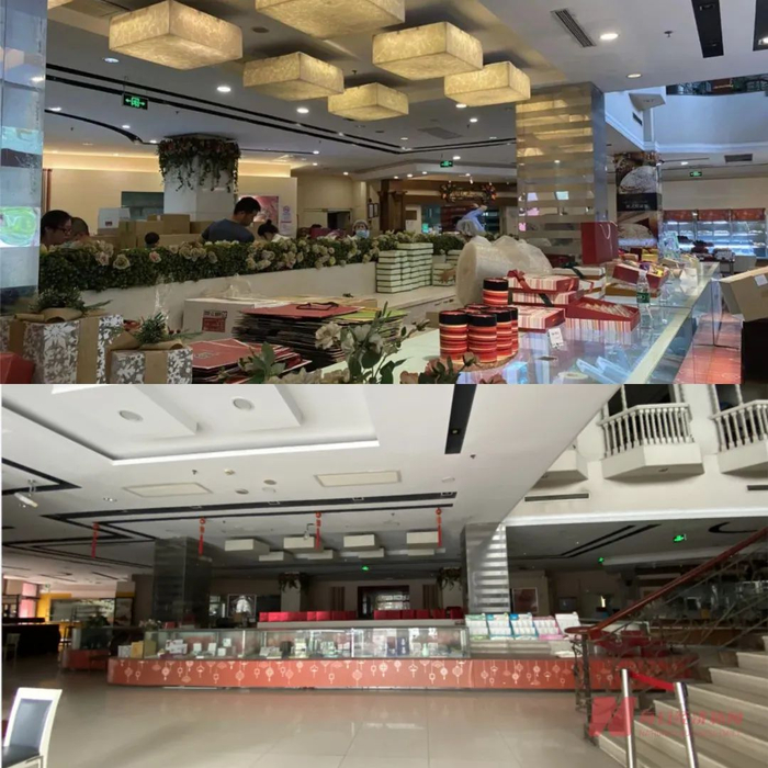 克莉丝汀总部一楼曾经熙熙攘攘（上图），如今人去楼空（下图） 图片来源：每经记者 舒冬妮 摄