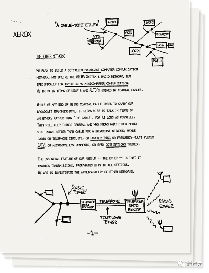 在1973年5月备忘录的第一页，Metcalfe阐述了他对以太网的愿景
