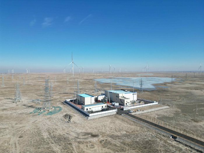吉林省通榆县华能什花道风电场航拍照片（2023年3月8日摄）。新华社记者姜明明 摄