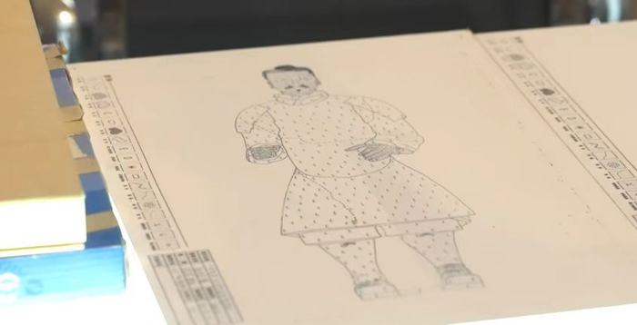 （图为兵马俑构造分析绘图）