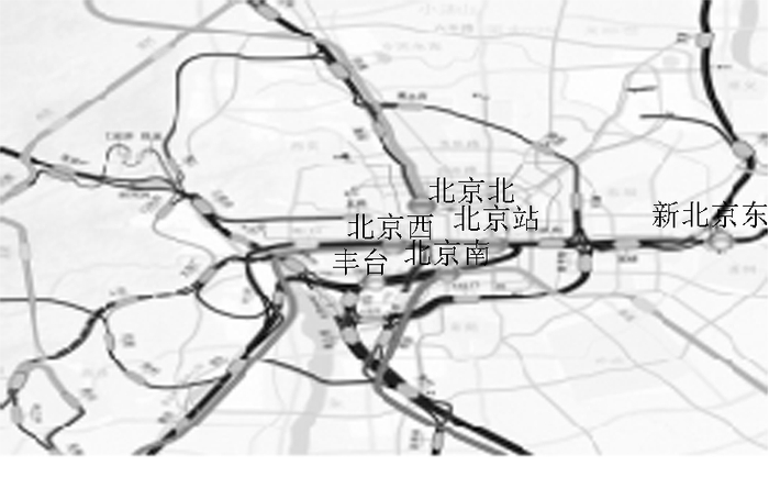 图 4 北京铁路枢纽总布置示意图