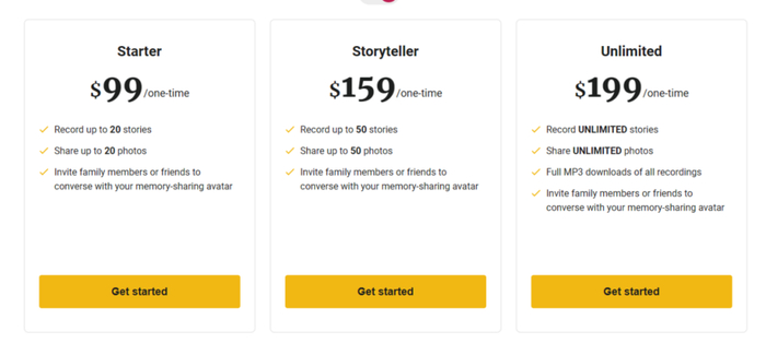 HereAfter AI支持终身买断制