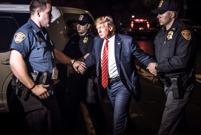 AI生成的美国前总统特朗普被捕的“照片”