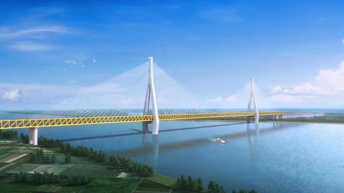 池州长江公铁大桥效果图