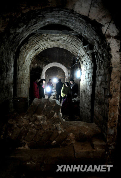 这是考古发现的“曹操高陵”前室拱门。新华社记者朱祥摄