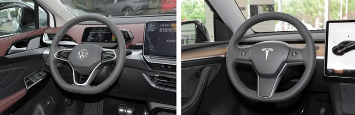 　　左：上汽大众ID.6X;右：特斯拉Modely