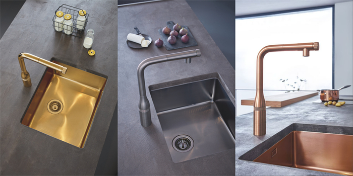 　　德国高仪智能控制厨房龙头系列搭配PVD水槽