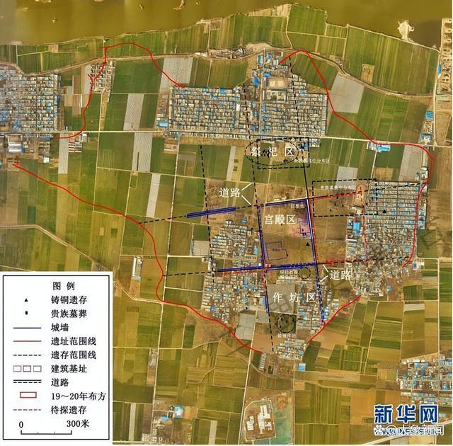 图为河南偃师二里头都城遗址中心区多网格式布局示意图 （新华社发二里头考古工作队供图）