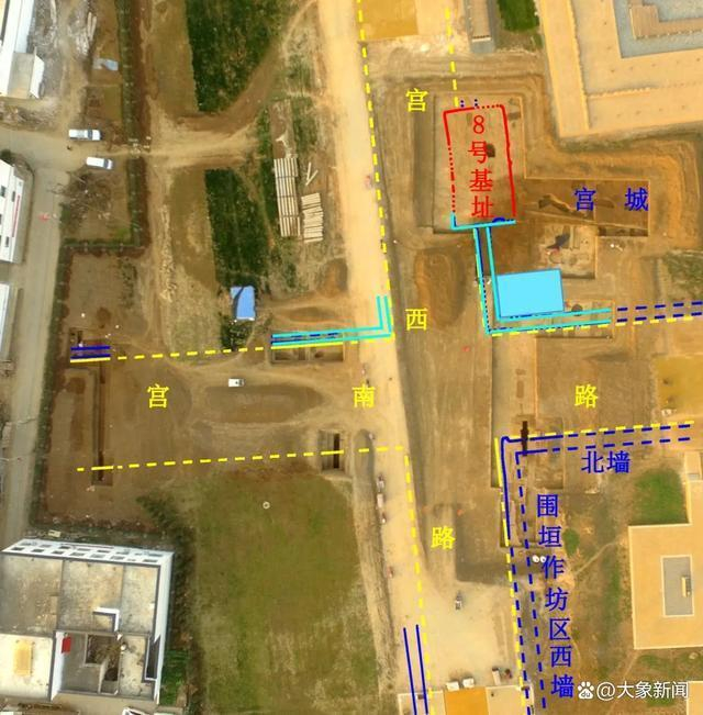 二里头都邑中心区西南路口的新发现航拍示意图