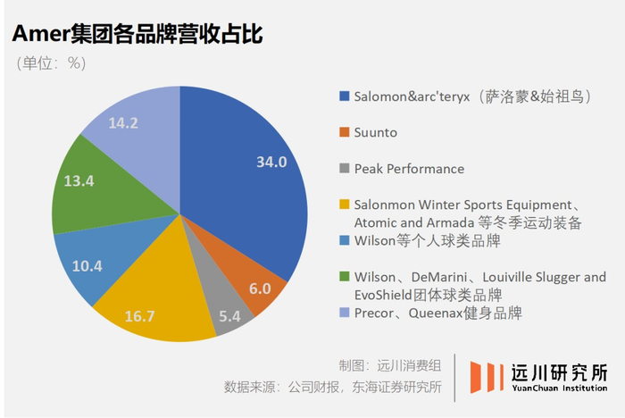 被收购前亚玛芬集团各品牌营收占比