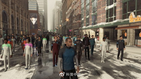 人类和仿生人。图片来源：游戏《底特律：变人》