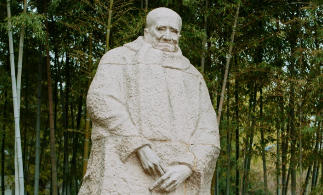 图：吴为山雕塑作品《林散之》（局部）