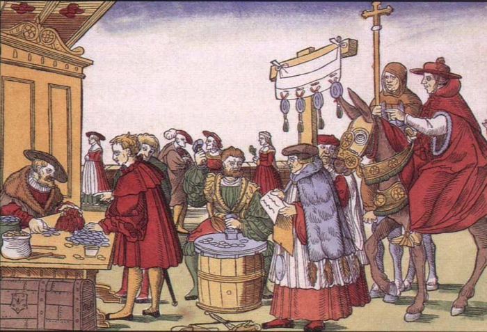 （图：教会出售“赎罪券”）