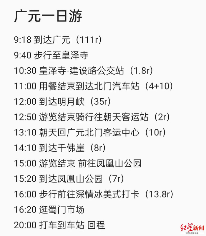 ▲朱玳莹广元一日游