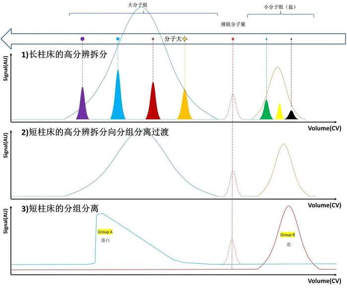 图1：分组分离理想状态图谱