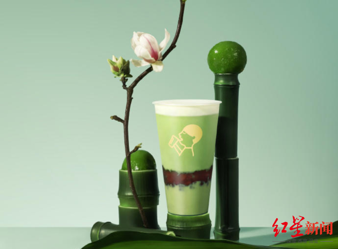 ▲喜茶推出的饮品一抹青团 图据喜茶官方微博