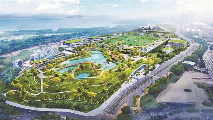 福田水质净化厂二期工程效果图。