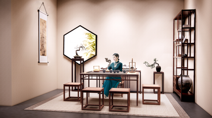 展厅一角设计效果图。