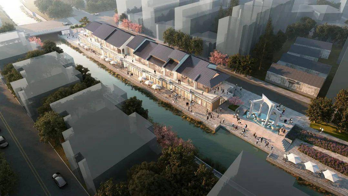 石猫坊一带水岸效果图。