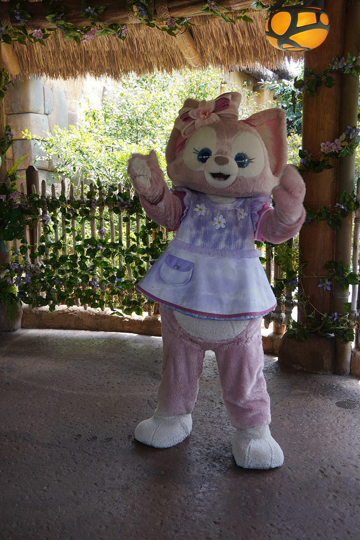 玲娜贝儿张开手臂，等待与游客拥抱。本文图片 均为澎湃新闻记者 邹佳雯 图