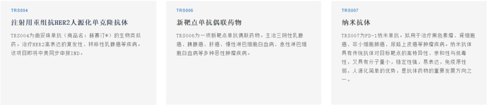特瑞思产品管线    来源：官网