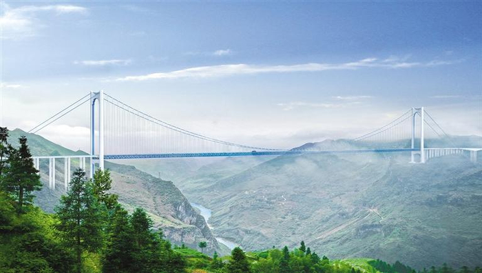     花江峡谷大桥效果图。 （受访者供图）