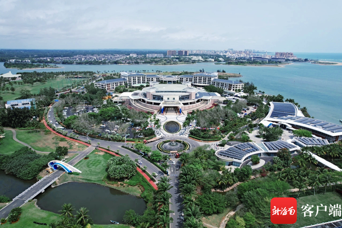 鸟瞰博鳌东屿岛零碳示范区永久会址。琼海市发展和改革委员会供图