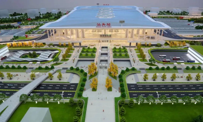 △新建汕头站站房主体设计为三层结构