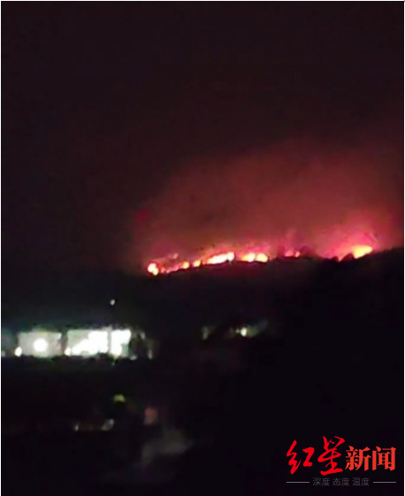 云南玉溪突发森林火灾，图源当地村民
