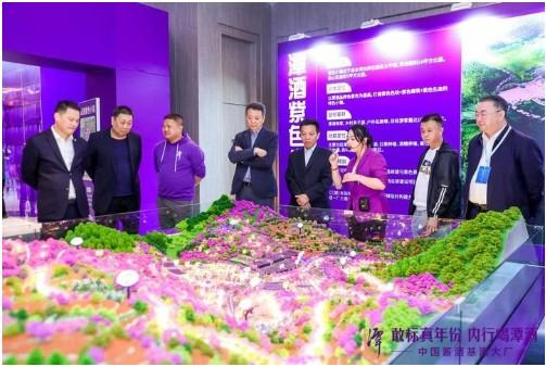 讲解员现场讲解紫色小镇项目