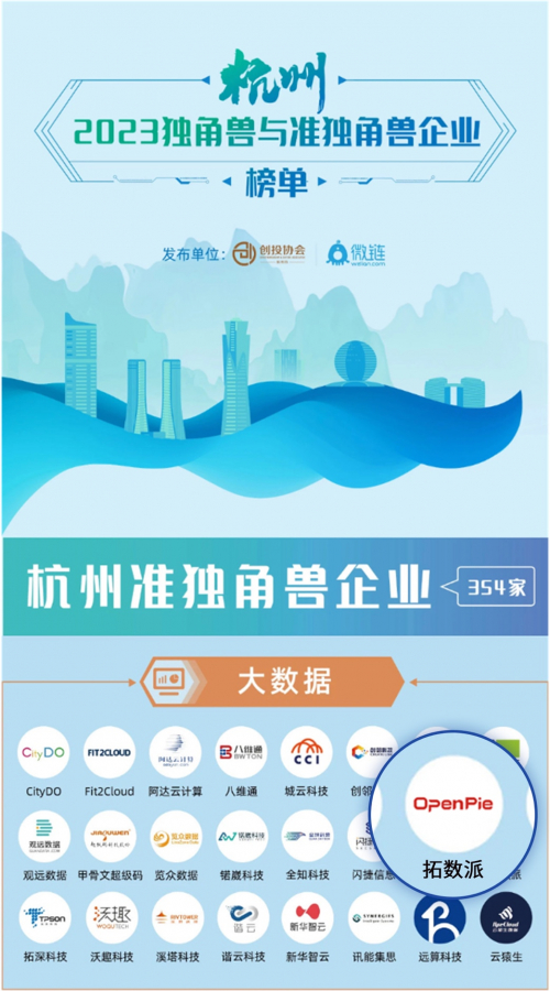 图为：2023杭州准独角兽企业榜单节选