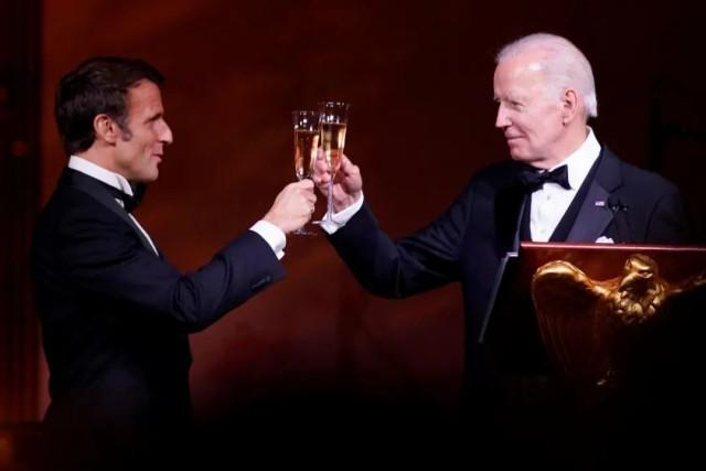 ▲2022年12月1日，马克龙访问华盛顿与拜登会面。（美联社资料图片）