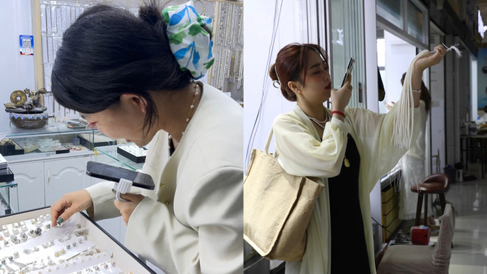 华东国际珠宝城内忙着张罗生意的代购者