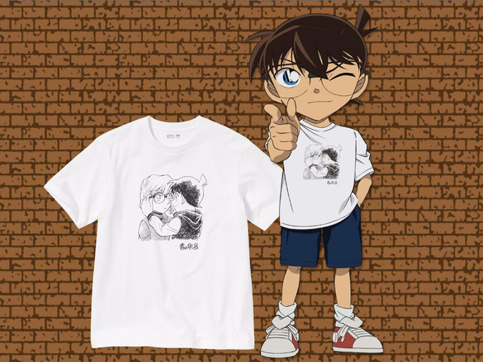 柯南身穿“柯哀”T恤。图自优衣库官网