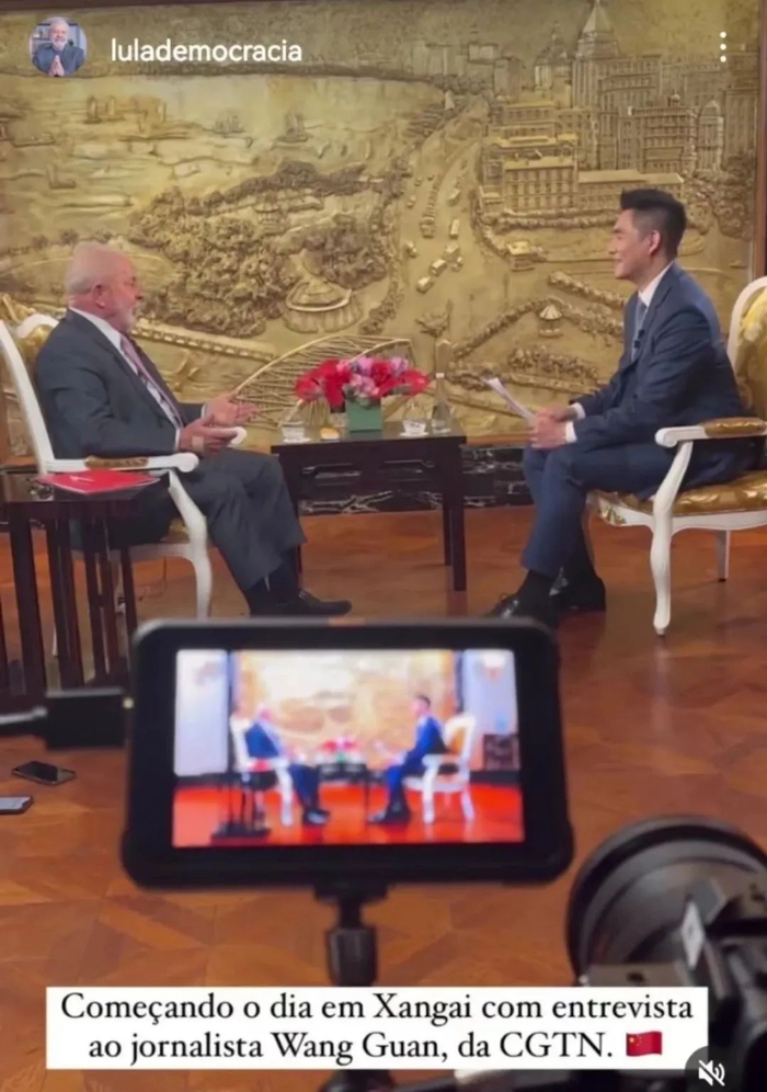 巴西总统卢拉个人社交账号转发此次专访视频