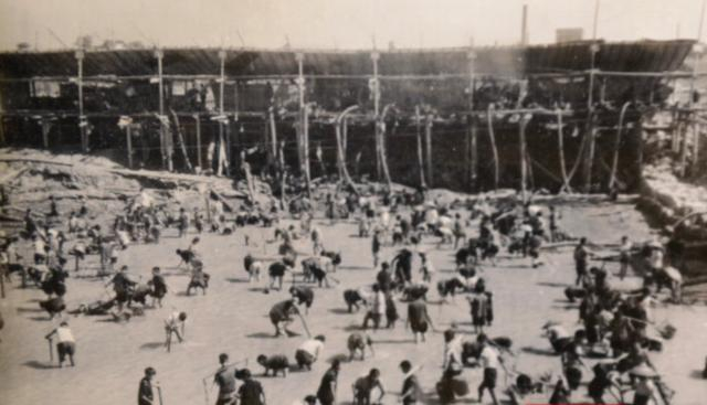 ▲1954年正在修建的大慈公路。