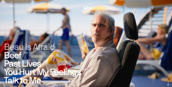 A24官网页面 图片来源：A24官网截图