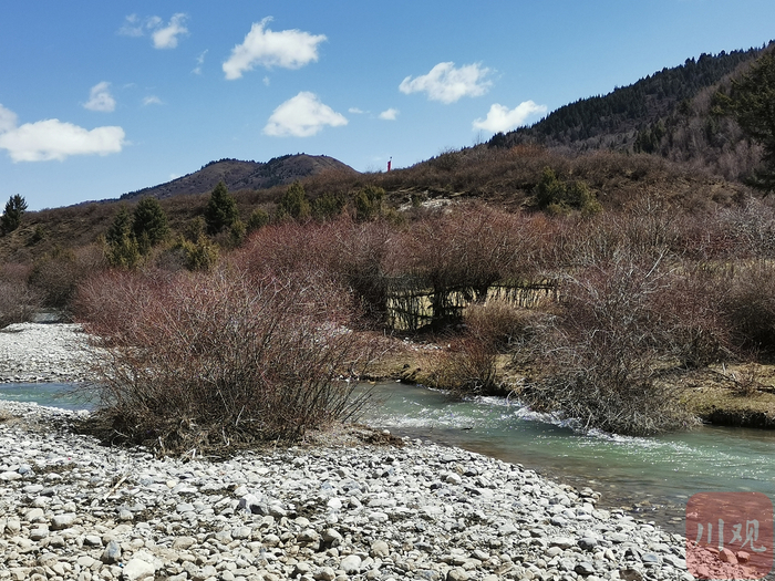 岷江从村子前流过。四川在线记者杜杰 摄